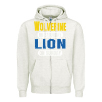 Oatmeal Heather wolverine on saturday lion on sunday fans detroit vintage pullover hoo Zipper Hoodie - linhVisuals