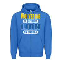 True Royal wolverine on saturday lion on sunday fans detroit vintage pullover hoo Zipper Hoodie - linhVisuals