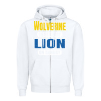 White wolverine on saturday lion on sunday fans detroit vintage pullover hoo Zipper Hoodie - linhVisuals