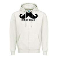 Oatmeal Heather MUSTACHE Zipper Hoodie - linhVisuals