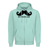 Seafoam MUSTACHE Zipper Hoodie - linhVisuals