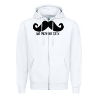 White MUSTACHE Zipper Hoodie - linhVisuals