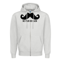 Dove Grey MUSTACHE Zipper Hoodie - linhVisuals