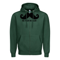 Sports Green MUSTACHE Zipper Hoodie - linhVisuals