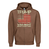 Chestnut vintage usa american flag trump was right about everything pullover ho Zipper Hoodie - linhVisuals