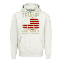 Oatmeal Heather vintage usa american flag trump was right about everything pullover ho Zipper Hoodie - linhVisuals