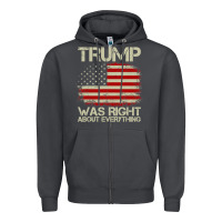 Smoke vintage usa american flag trump was right about everything pullover ho Zipper Hoodie - linhVisuals