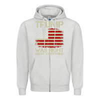 Dove Grey vintage usa american flag trump was right about everything pullover ho Zipper Hoodie - linhVisuals
