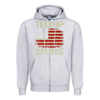 Heather Grey vintage usa american flag trump was right about everything pullover ho Zipper Hoodie - linhVisuals