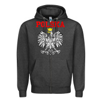 Charcoal Heather polska poland eagle poland heritage polish pride roots tank top Zipper Hoodie - linhVisuals