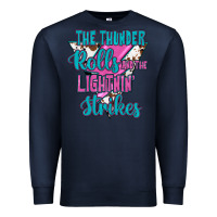 Navy The Thunder Rolls And The Lıghtnıng Strikes Premium Sweatshirt - JahusDesignShop