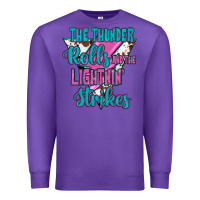 Purple The Thunder Rolls And The Lıghtnıng Strikes Premium Sweatshirt - JahusDesignShop