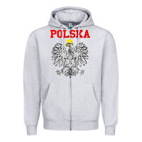 Heather Grey polska poland eagle poland heritage polish pride roots tank top Zipper Hoodie - linhVisuals