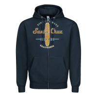 Navy santa cruz, ca vintage surfers tshirt Zipper Hoodie - linhVisuals