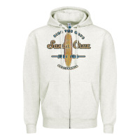 Oatmeal Heather santa cruz, ca vintage surfers tshirt Zipper Hoodie - linhVisuals