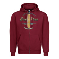 Burgundy santa cruz, ca vintage surfers tshirt Zipper Hoodie - linhVisuals