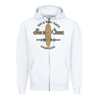 White santa cruz, ca vintage surfers tshirt Zipper Hoodie - linhVisuals