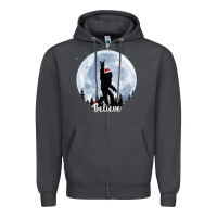 Smoke santa bigfoot christmas rock funny sasquatch believe xmas t shirt Zipper Hoodie - linhVisuals