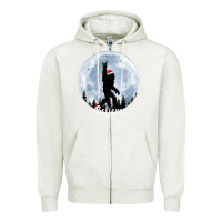 Oatmeal Heather santa bigfoot christmas rock funny sasquatch believe xmas t shirt Zipper Hoodie - linhVisuals