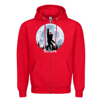 Red santa bigfoot christmas rock funny sasquatch believe xmas t shirt Zipper Hoodie - linhVisuals