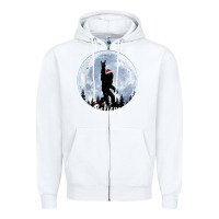 White santa bigfoot christmas rock funny sasquatch believe xmas t shirt Zipper Hoodie - linhVisuals
