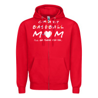 Baseball Coach Crazy Mom Baseball Zipper Hoodie | Teevron