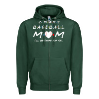 Sports Green baseball coach crazy mom baseball Zipper Hoodie - linhVisuals