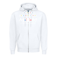 White baseball coach crazy mom baseball Zipper Hoodie - linhVisuals