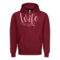 Burgundy wife collection t shirt Zipper Hoodie - linhVisuals