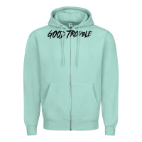 Seafoam good trouble Zipper Hoodie - linhVisuals