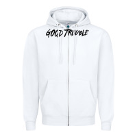 White good trouble Zipper Hoodie - linhVisuals
