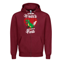 Burgundy stealing hearts and blasting farts valentine's day t shirt Zipper Hoodie - linhVisuals