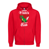 Red stealing hearts and blasting farts valentine's day t shirt Zipper Hoodie - linhVisuals