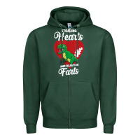 Sports Green stealing hearts and blasting farts valentine's day t shirt Zipper Hoodie - linhVisuals