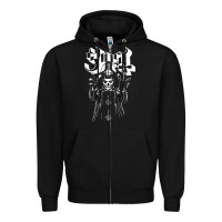 Black GHOST Zipper Hoodie - linhVisuals