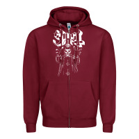 Burgundy GHOST Zipper Hoodie - linhVisuals