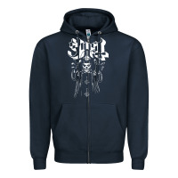 Navy GHOST Zipper Hoodie - linhVisuals