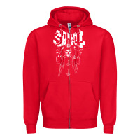 Red GHOST Zipper Hoodie - linhVisuals