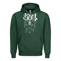 Sports Green GHOST Zipper Hoodie - linhVisuals