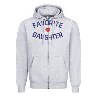 Heather Grey womens favorite daughter heart distressed vintage faded classic t shir Zipper Hoodie - linhVisuals