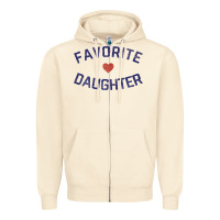 Sandshell womens favorite daughter heart distressed vintage faded classic t shir Zipper Hoodie - linhVisuals