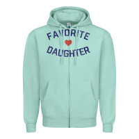 Seafoam womens favorite daughter heart distressed vintage faded classic t shir Zipper Hoodie - linhVisuals