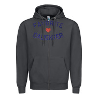 Smoke womens favorite daughter heart distressed vintage faded classic t shir Zipper Hoodie - linhVisuals