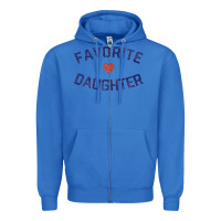 True Royal womens favorite daughter heart distressed vintage faded classic t shir Zipper Hoodie - linhVisuals