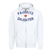 White womens favorite daughter heart distressed vintage faded classic t shir Zipper Hoodie - linhVisuals
