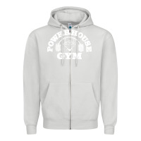 Dove Grey POWERHOUSE GYM POPULAR Zipper Hoodie - linhVisuals