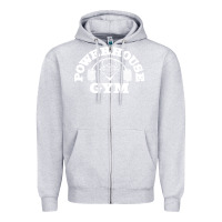 Heather Grey POWERHOUSE GYM POPULAR Zipper Hoodie - linhVisuals