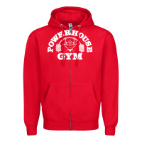 Red POWERHOUSE GYM POPULAR Zipper Hoodie - linhVisuals