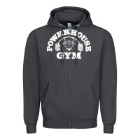 Smoke POWERHOUSE GYM POPULAR Zipper Hoodie - linhVisuals