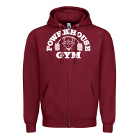 Burgundy POWERHOUSE GYM POPULAR Zipper Hoodie - linhVisuals